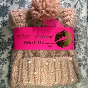 Betsey Johnson Infinity Scarf and Beanie Gift Set